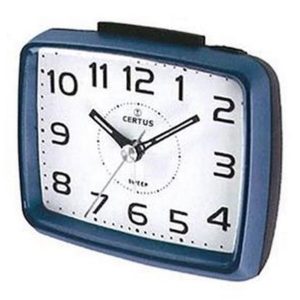RÉVEIL CERTUS PLASTIQUE BLEU CADRAN BLANC