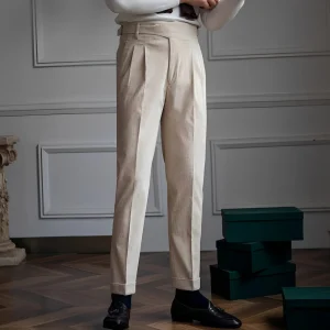 Keaton - Pantalon moderne pour hommes en velours côtelé à taille haute