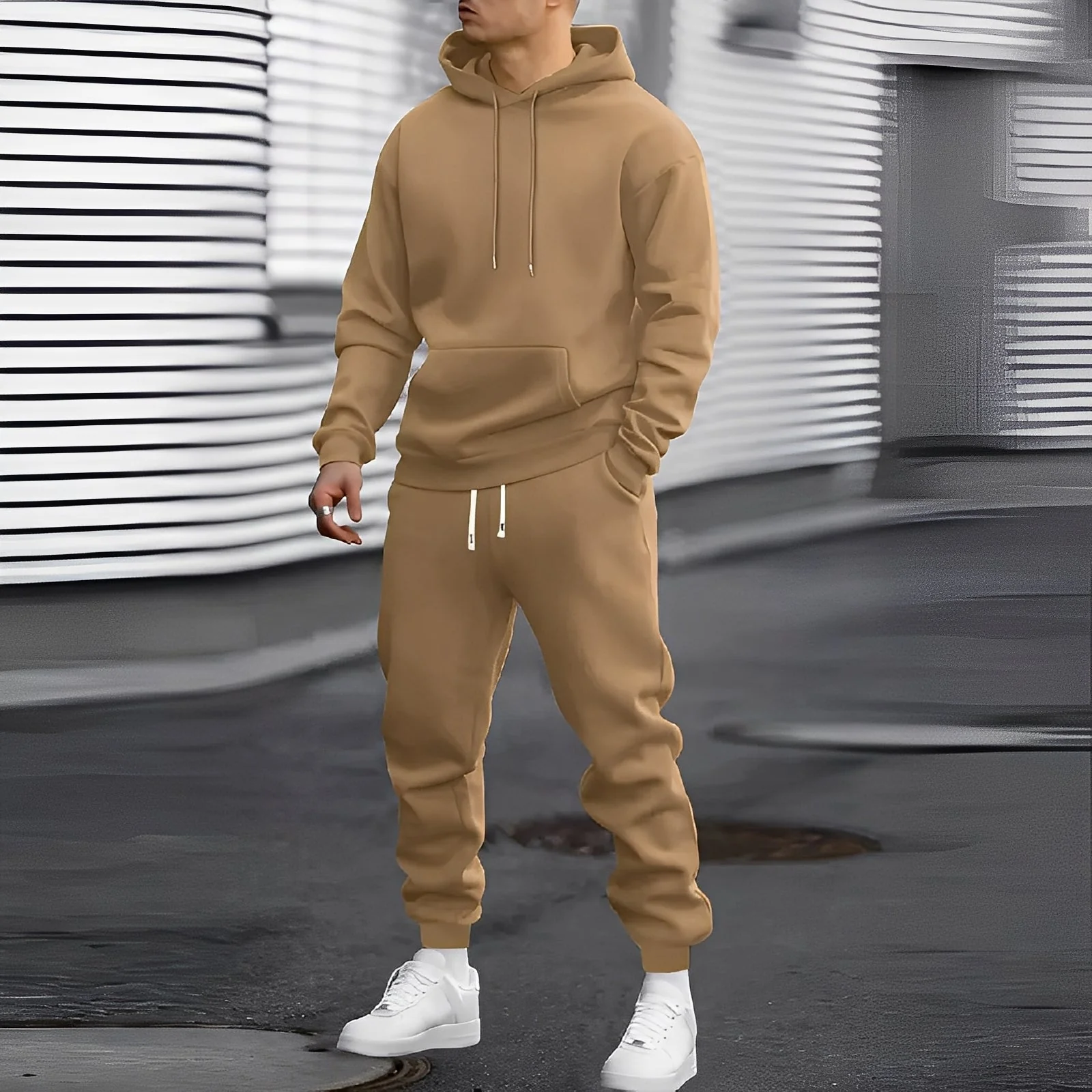 Arvel - Ensemble de jogging pour homme avec capuche, style décontracté – Image 4