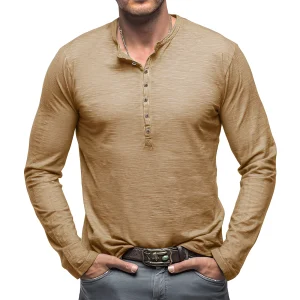 Vibe - Chemise classique à manches longues pour hommes