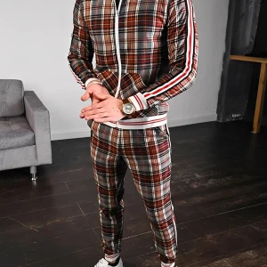 Neal - Ensemble de sport élégant à carreaux pour homme