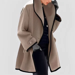 Abigale - Trench-coat moderne en laine avec capuche pour femmes
