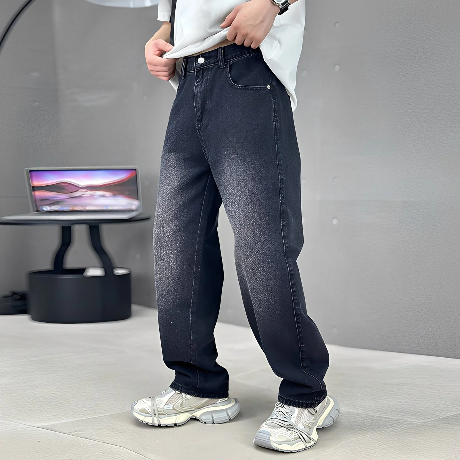 Wendell - Jeans élégants à coupe large pour hommes – Image 3