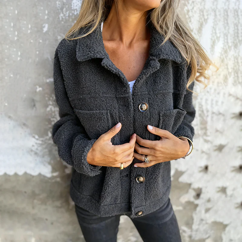 Eleanor - Manteau en laine contemporain avec col à revers pour femmes – Image 4