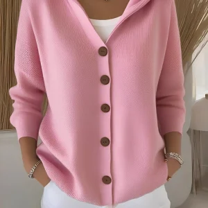 Ryanne - Cardigan large à manches longues avec capuche pour femmes