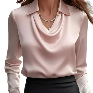 Dionne - Chemise satinée élégante pour femmes à manches longues