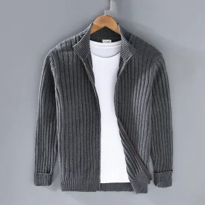 Jeffrey - Cardigan contemporain à fermeture éclair pour hommes