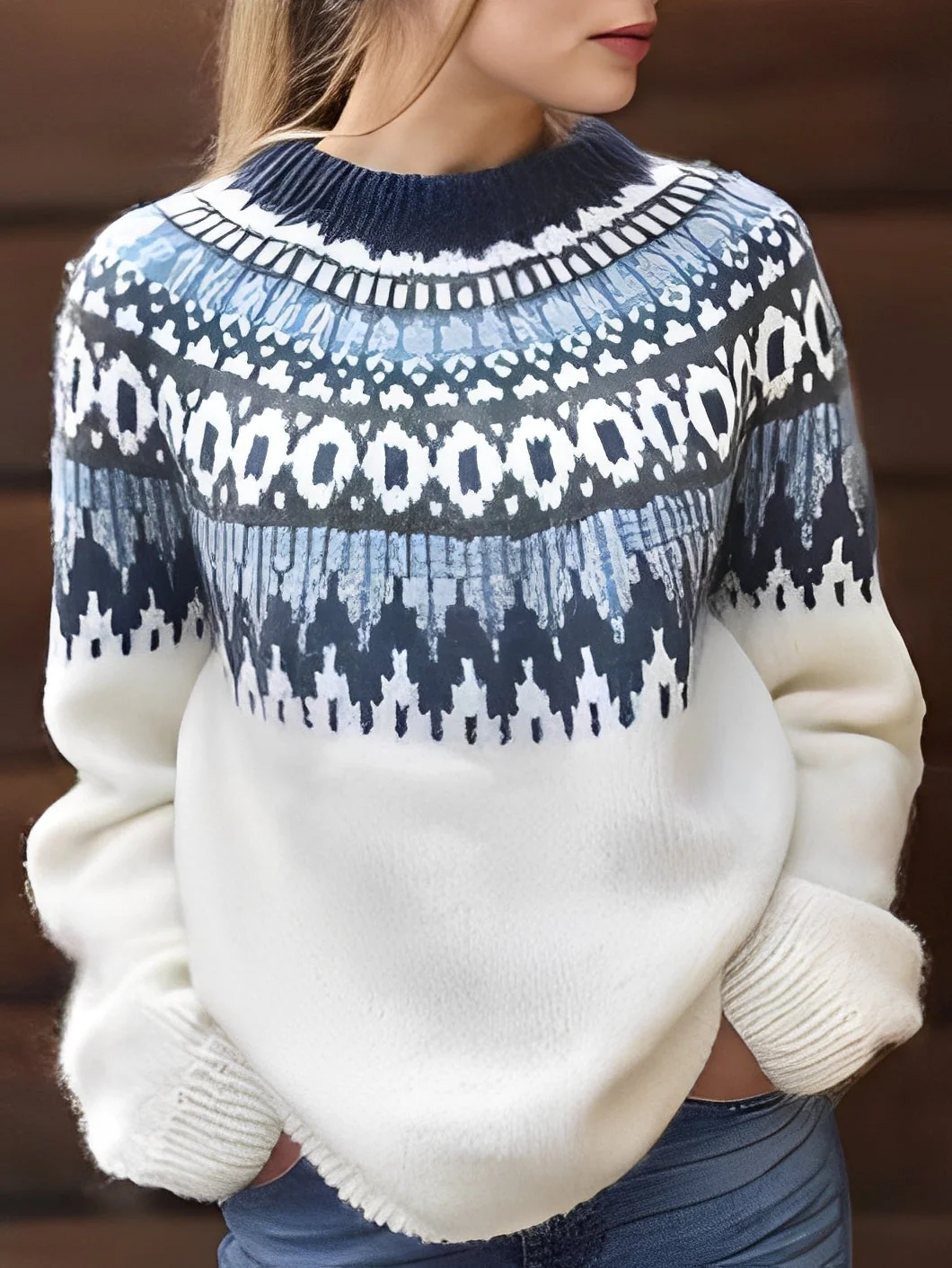 Lorine - Pull douillet avec motif chic pour femmes – Image 4