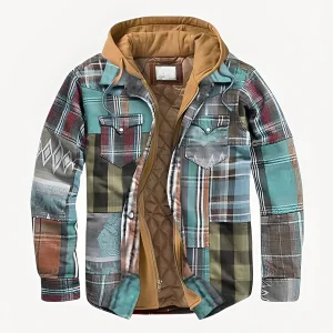 Reveur - Veste à carreaux avec capuche pour homme