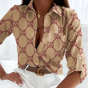 Lucille | Chemisier Chic Pour Femme | Impression Doublée