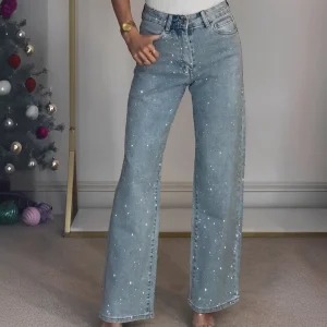 Sandra - Jeans taille haute brillants et chics pour femmes