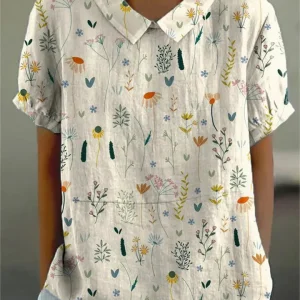 Chemisier Imprimé Fleurs Sauvages Pour Femme | Chic
