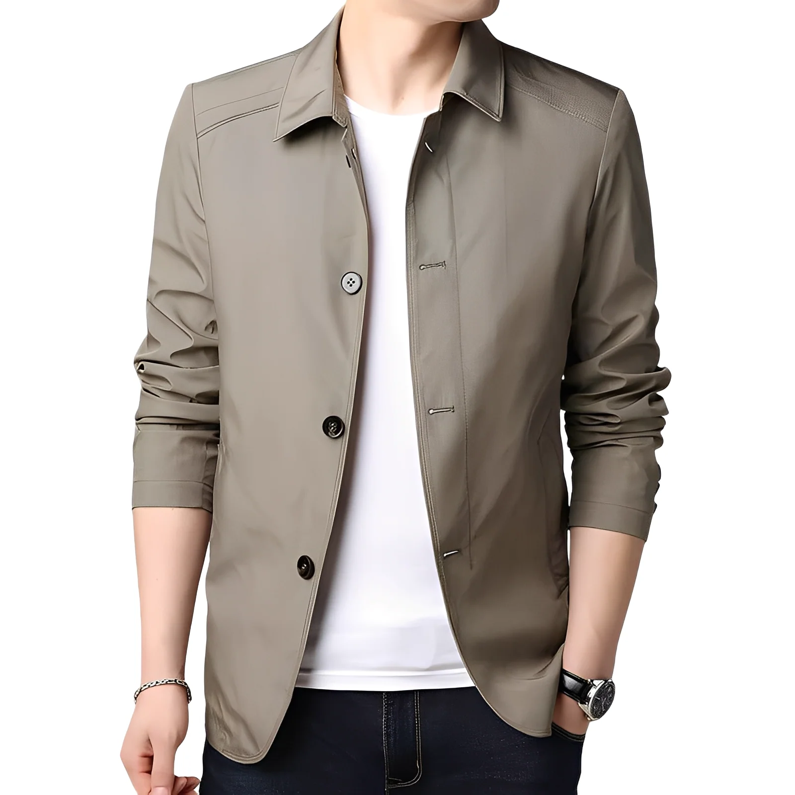 Jarred - Blouson contemporain pour hommes avec boutons et poches