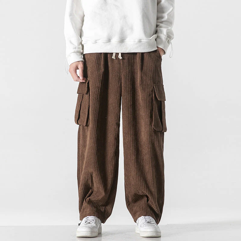 Xander - Pantalon cargo homme en velours côtelé, coupe ample et relax – Image 3