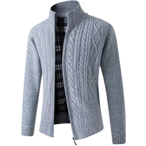 Jeffery - Cardigan moderne en velours pour homme