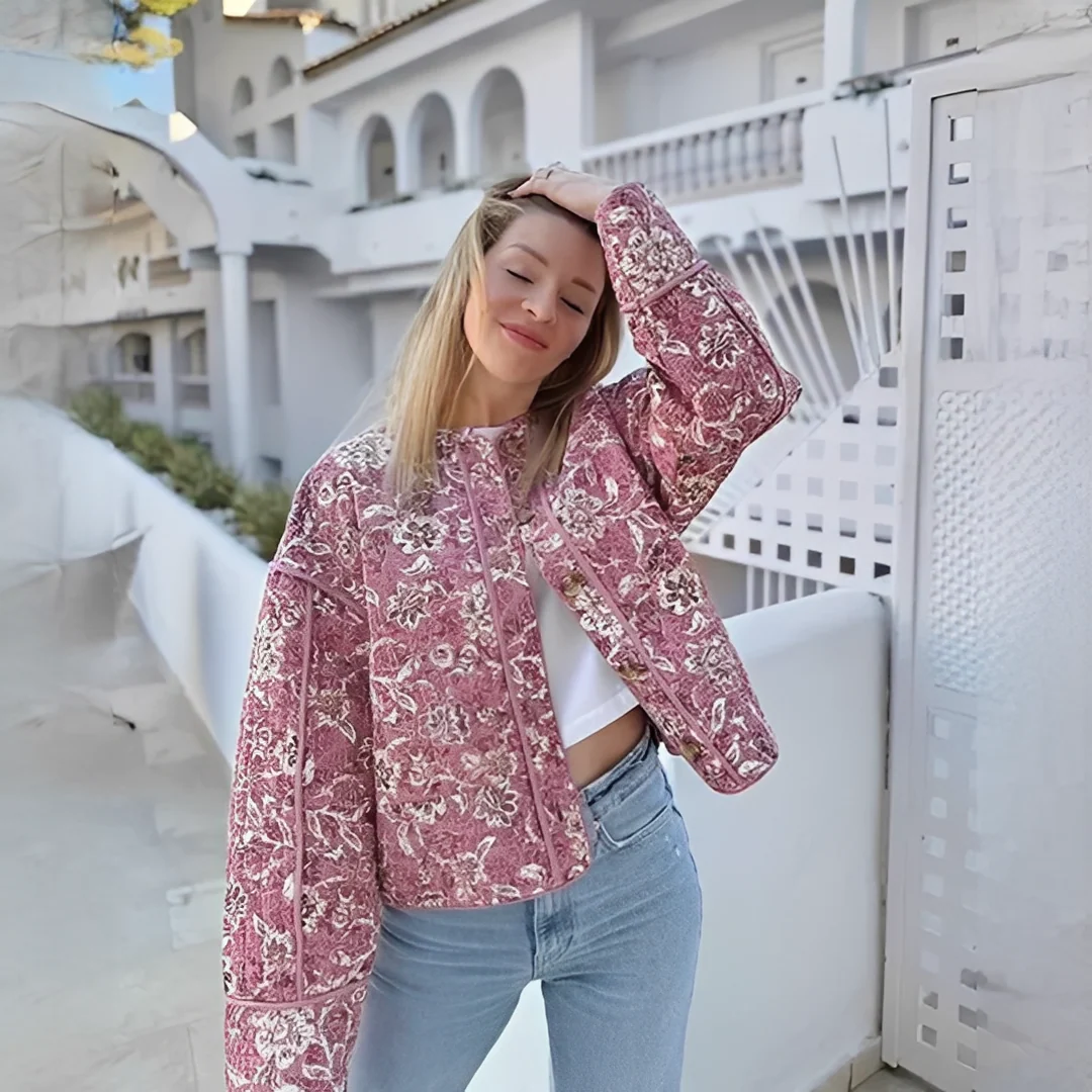 Jelica - Veste florale confortable et chaude pour femmes