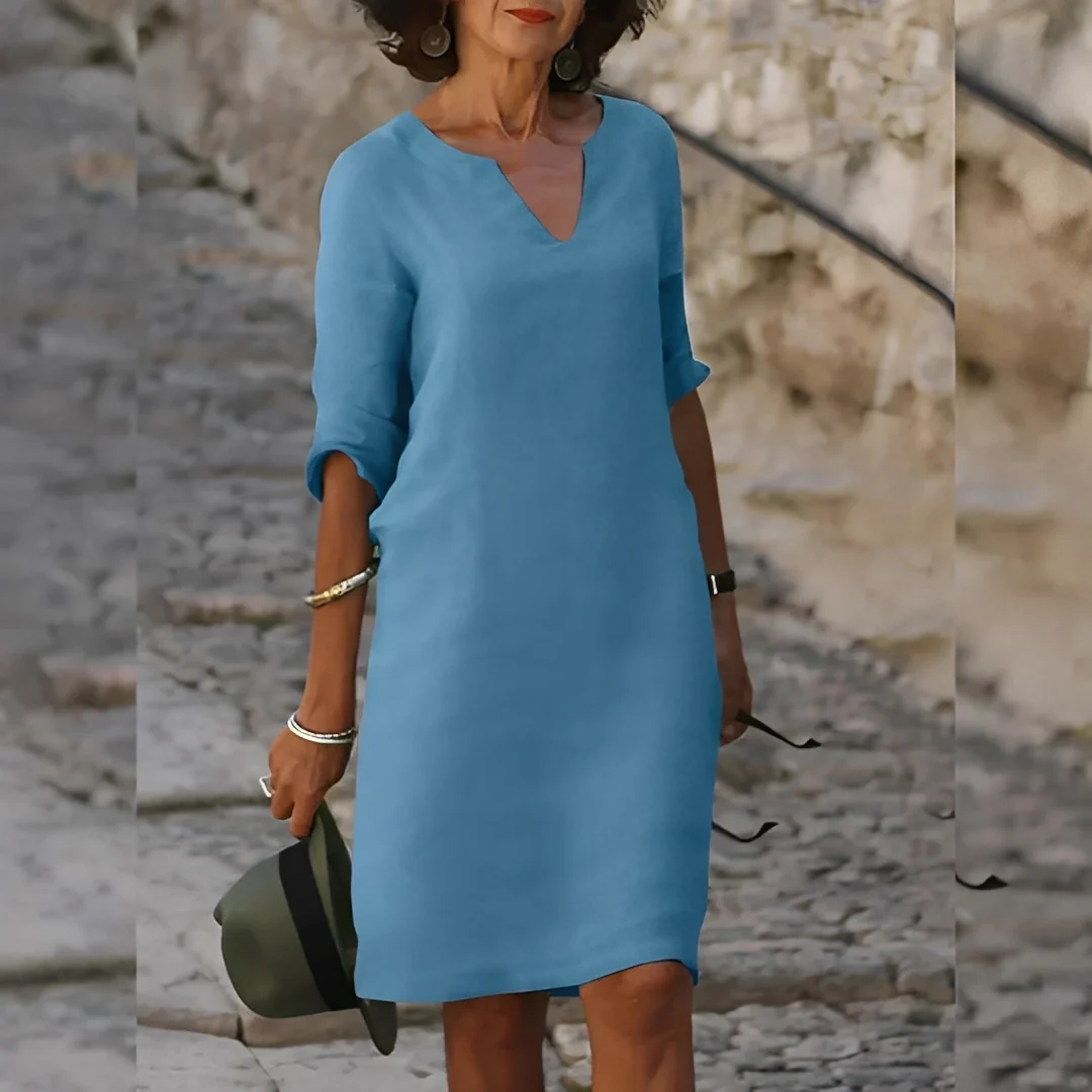 Guilaine - Robe élégante à col en V pour femmes – Image 6