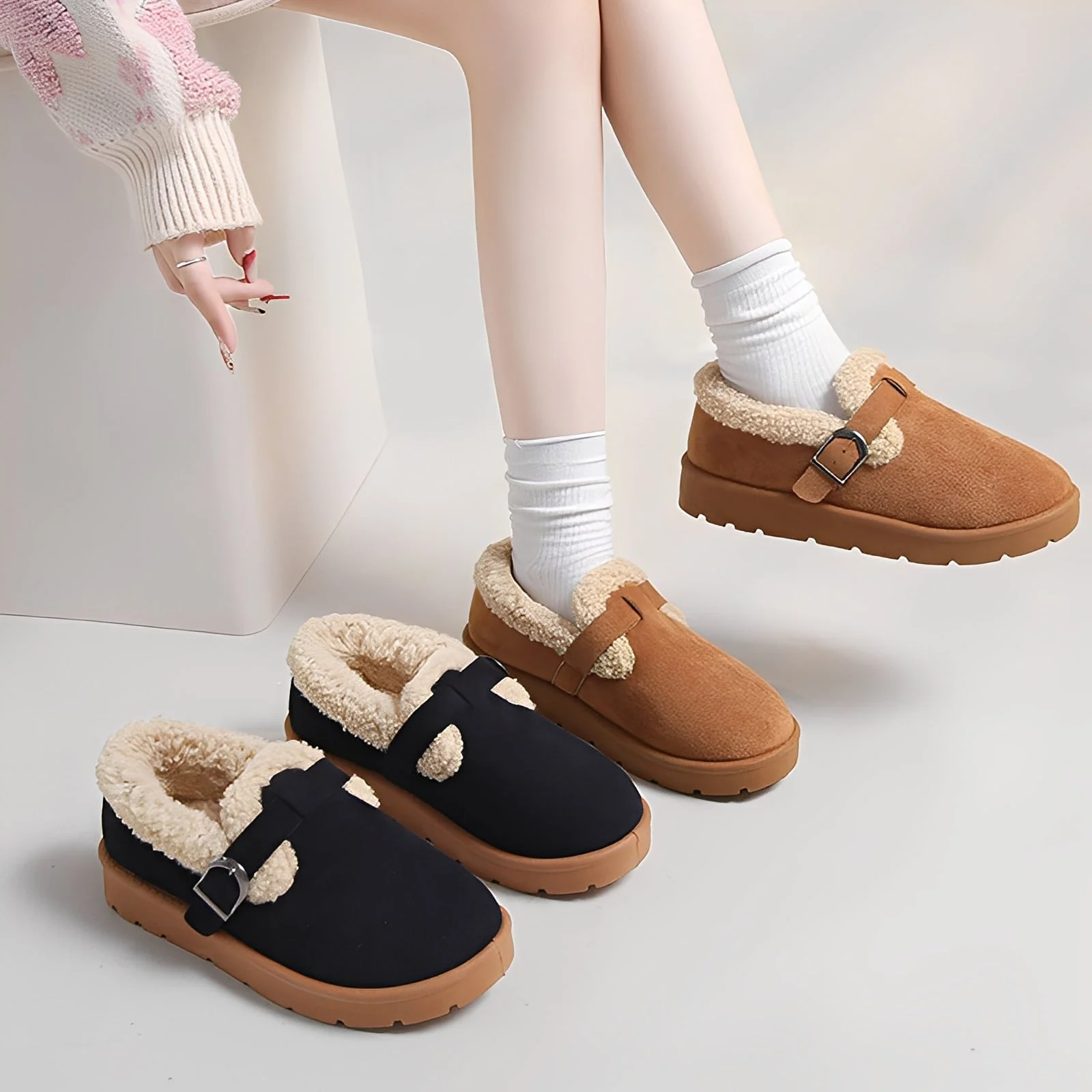 Jenee - Chaudes bottes femmes avec semelle antidérapante – Image 3