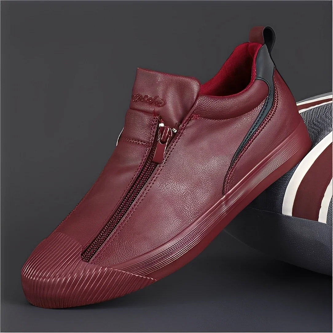 Marcus - Chaussures en cuir à double fermeture éclair pour hommes – Image 2
