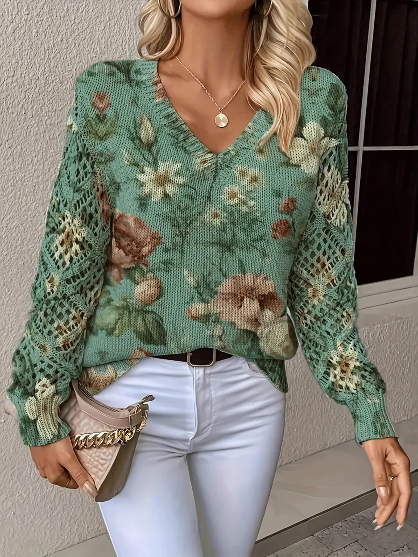 Ashtyn - Pull chic avec motif floral pour femmes – Image 8