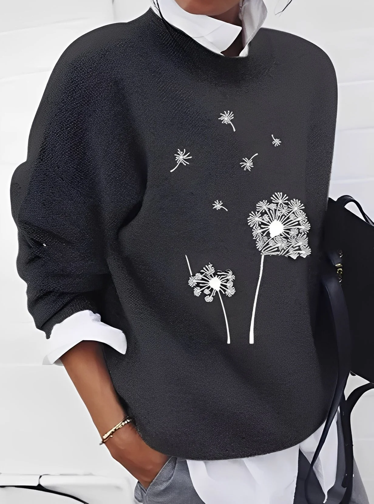 Milly - Pull tendance, coupe large avec motif pour femmes – Image 5