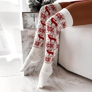 Carol - Chaussettes de Noël élégantes pour femmes, tricotées