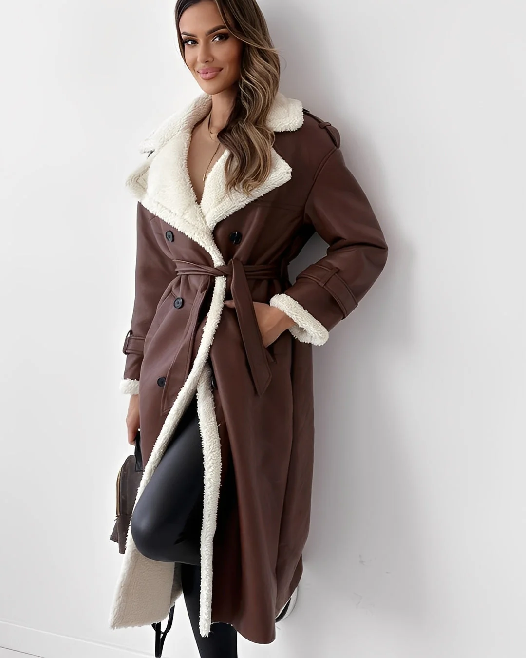 Sally - Long manteau élégant avec doublure matelassée pour femmes – Image 2