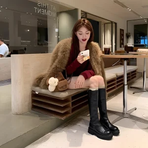 Christine - Élégantes bottes longues en cuir pour femmes