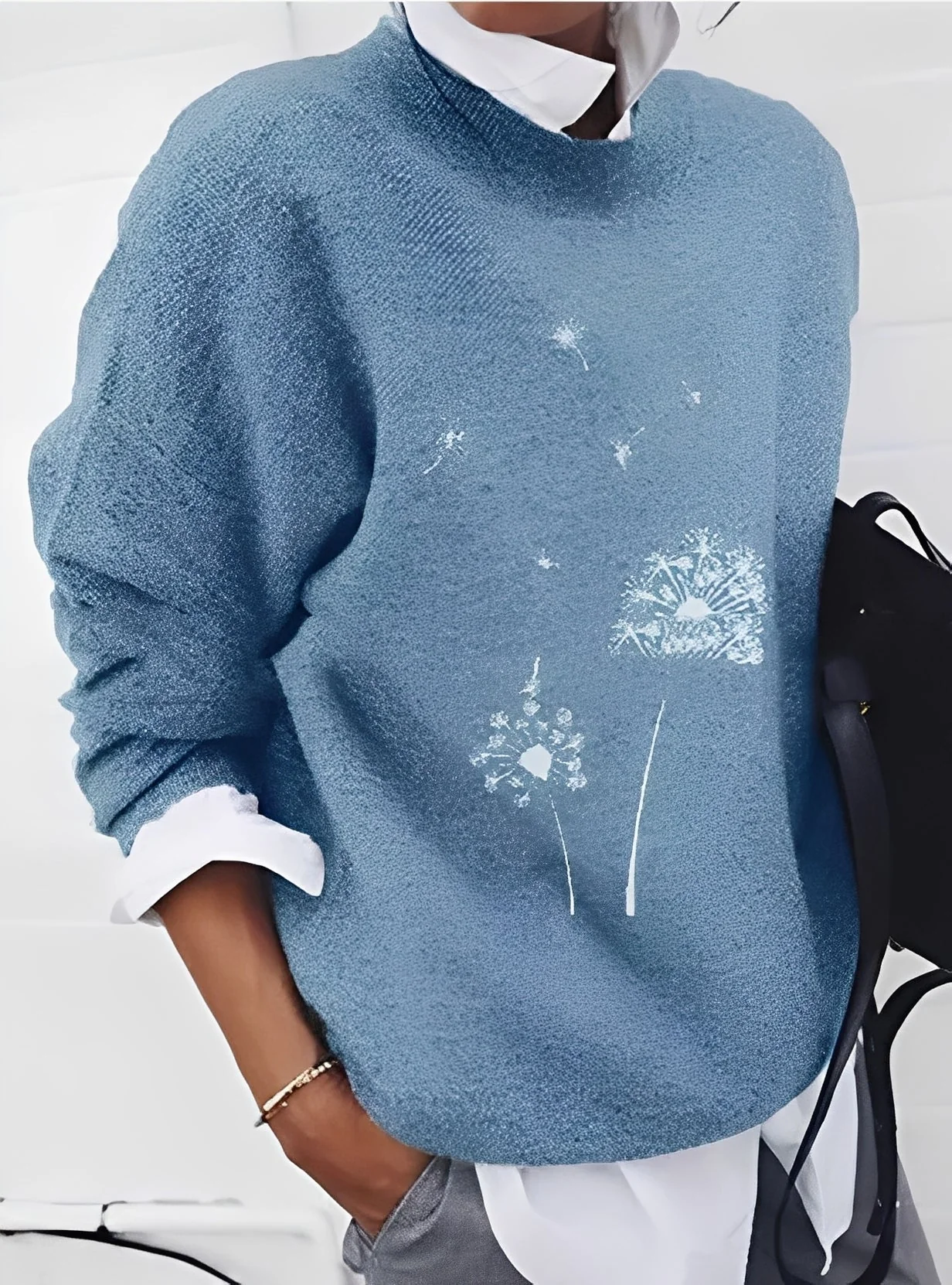 Milly - Pull tendance, coupe large avec motif pour femmes – Image 2