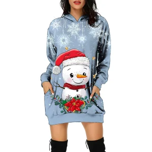 Georgia - Robe festive avec motif et capuche pour femmes