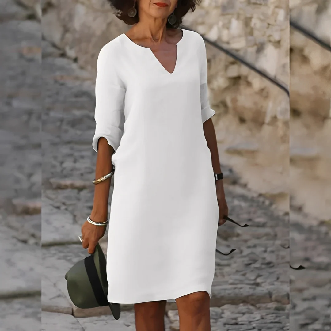 Guilaine - Robe élégante à col en V pour femmes – Image 2