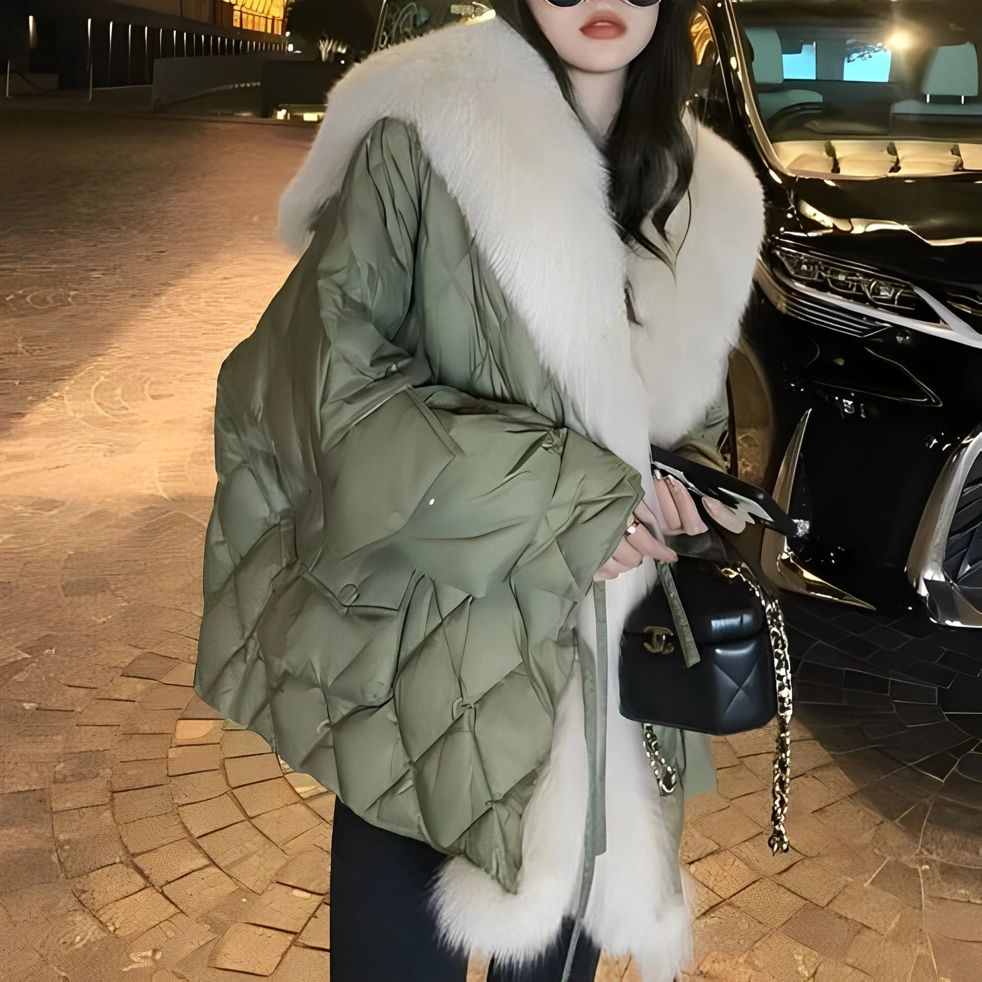 Marjorie - Manteau chaud avec col en fourrure pour femmes – Image 5