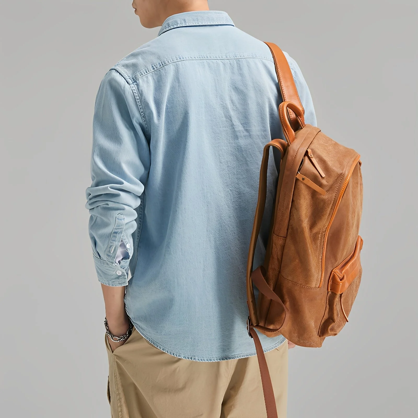 Dale - Chemise décontractée en jean avec poche pour homme – Image 2