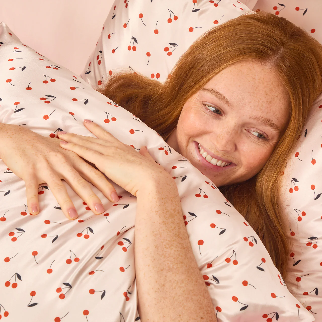 Satin Pillowcase in Cherry Print - King – Image 2