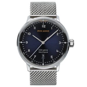 MONTRE IRON ANNIE BAUHAUS ACIER CADRAN BLEU