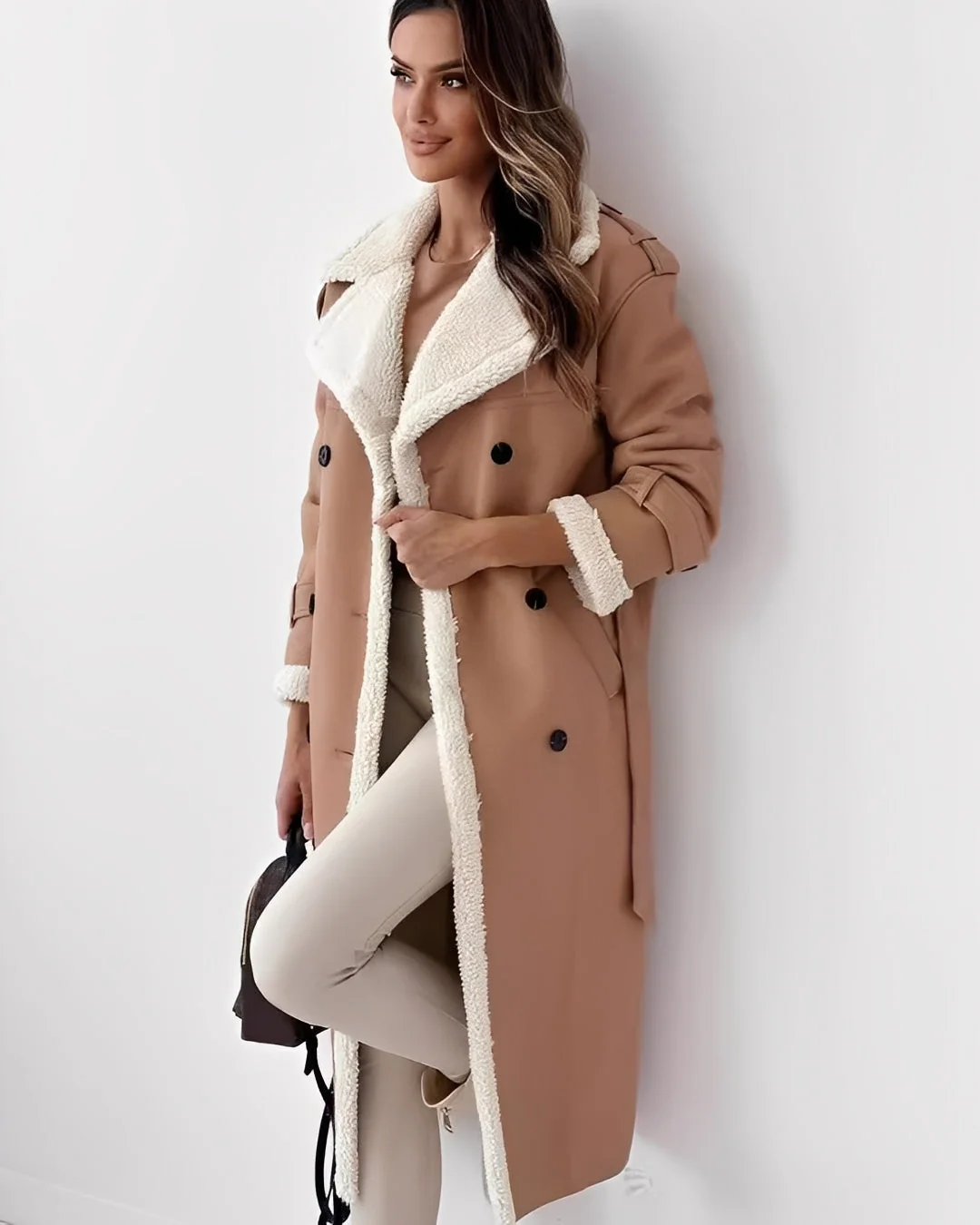 Sally - Long manteau élégant avec doublure matelassée pour femmes – Image 4