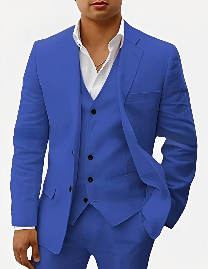 Beckham - Ensemble chic en lin pour hommes, trois pièces – Image 4