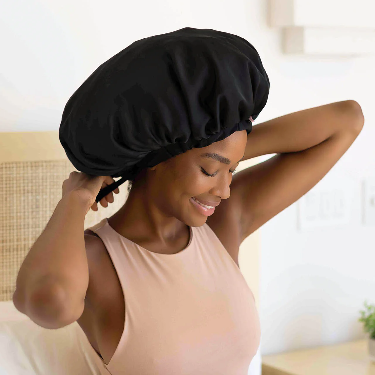 Black Satin Bonnet - XL – Image 4