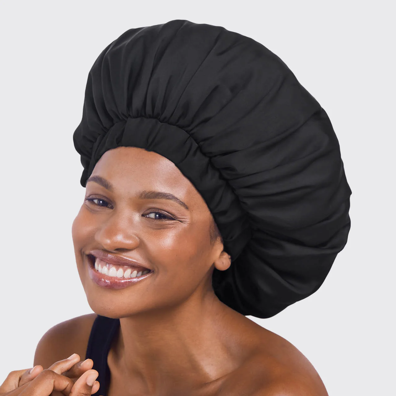 Black Satin Bonnet - XL – Image 2