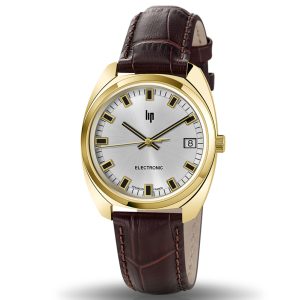 MONTRE LIP GDG 35 MM CUIR MARRON