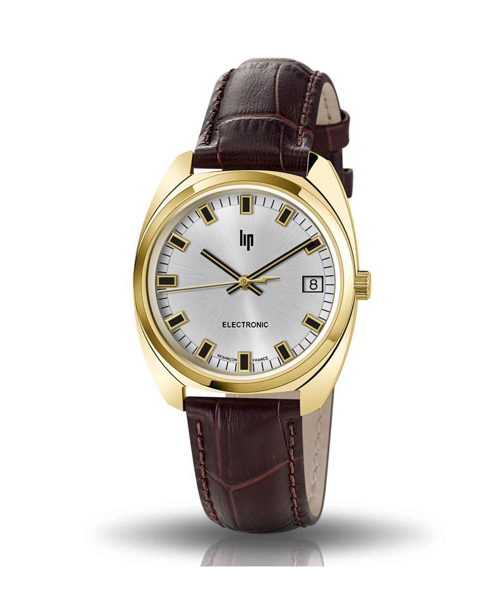 MONTRE LIP GDG 35 MM CUIR MARRON