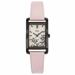 MONTRE GO MADEMOISELLE CUIR ROSE CADRAN ROSE MOTIF PAPILLON