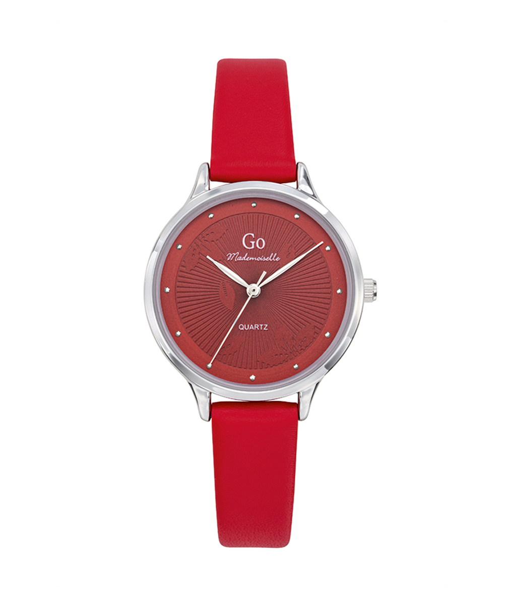 MONTRE GO MADEMOISELLE CUIR ROUGE CADRAN ROUGE
