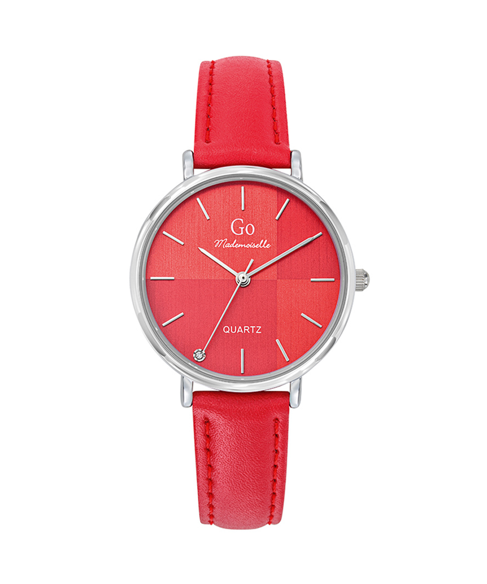 MONTRE GO MADEMOISELLE CUIR ROUGE CADRAN ROUGE