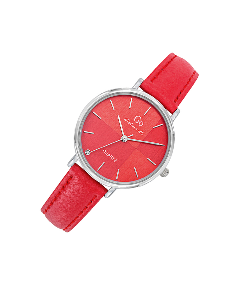 MONTRE GO MADEMOISELLE CUIR ROUGE CADRAN ROUGE – Image 3