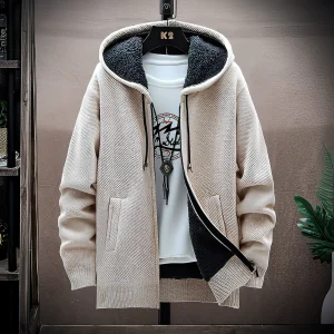 Roni - Sweat à capuche moderne en maille avec doublure polaire pour hommes