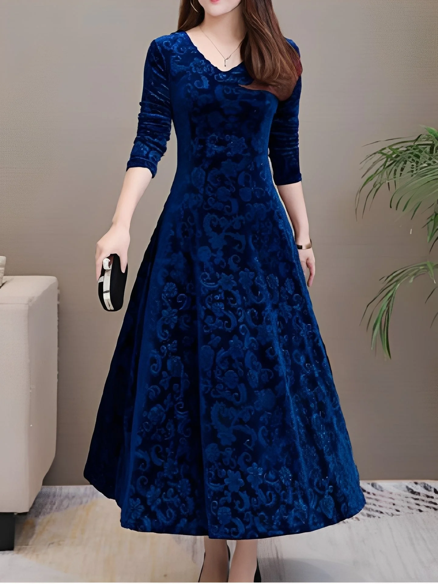 Arianna - Élégante robe de soirée à manches longues pour femme – Image 6