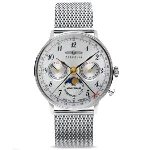 MONTRE ZEPPELIN LZ 129 HINDENBURG MOONPHASE ARGENT