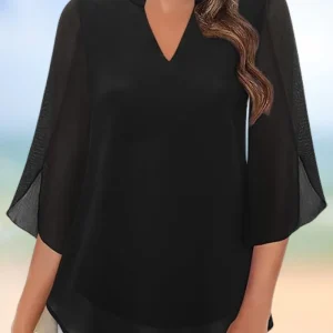 Celeste - Blouse gracieuse avec manches ouvertes