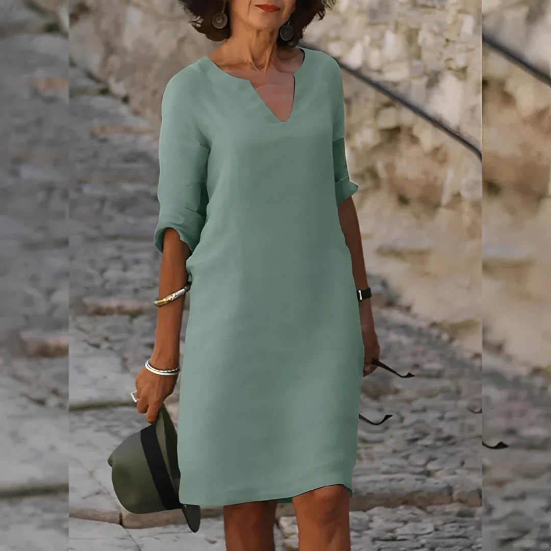 Guilaine - Robe élégante à col en V pour femmes – Image 3